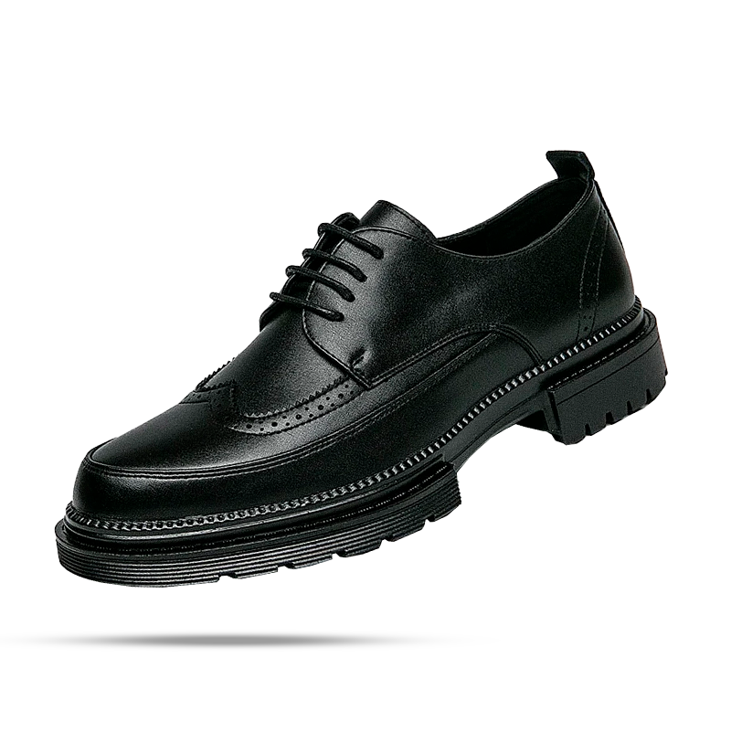 Sapato Masculino Derby Romenzi RZ358 em couro fosco com solado tratorado e plataforma de 5 cm. Visual robusto e versátil nas cores preto e marrom