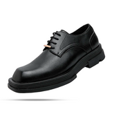 Sapato Masculino Derby Romenzi RZ359 em couro com solado tratorado e plataforma de 5 cm. Visual contemporâneo nas cores preto e off white