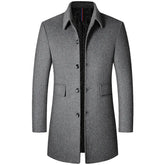 Sobretudo Masculino de Lã Grife Romenzi RZ093, com gola polo, corte perfeito e tecido premium, ideal para homens elegantes em diversas ocasiões.