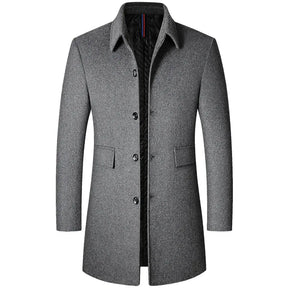 Sobretudo Masculino de Lã Grife Romenzi RZ093, com gola polo, corte perfeito e tecido premium, ideal para homens elegantes em diversas ocasiões.