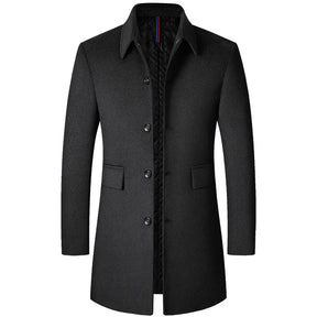 Sobretudo Masculino de Lã Grife Romenzi RZ093, com gola polo, corte perfeito e tecido premium, ideal para homens elegantes em diversas ocasiões.