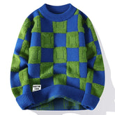 Suéter Masculino Xadrez Romenzi RZ043, design clássico e sofisticado, confeccionado em algodão de alta qualidade. Ideal para o inverno.