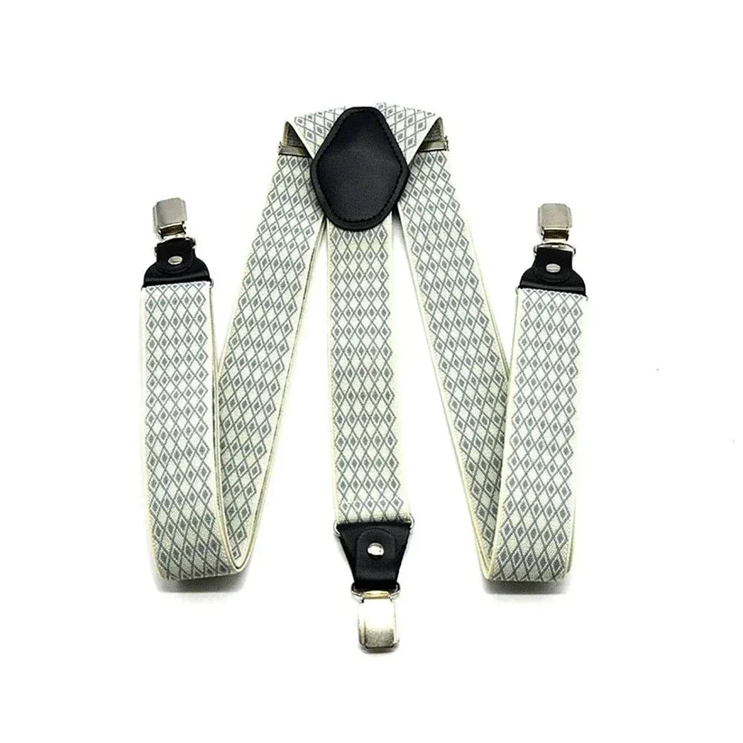 Suspensório Masculino Detalhado Romenzi RZ768, acessório elegante e resistente, ajuste perfeito, acabamento sofisticado e design versátil para looks masculinos.