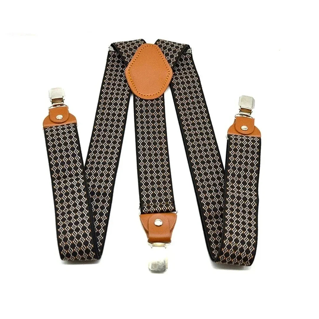 Suspensório Masculino Moda Romenzi RZ772 feito com materiais de alta qualidade, com ajuste confortável e design sofisticado para ocasiões formais.