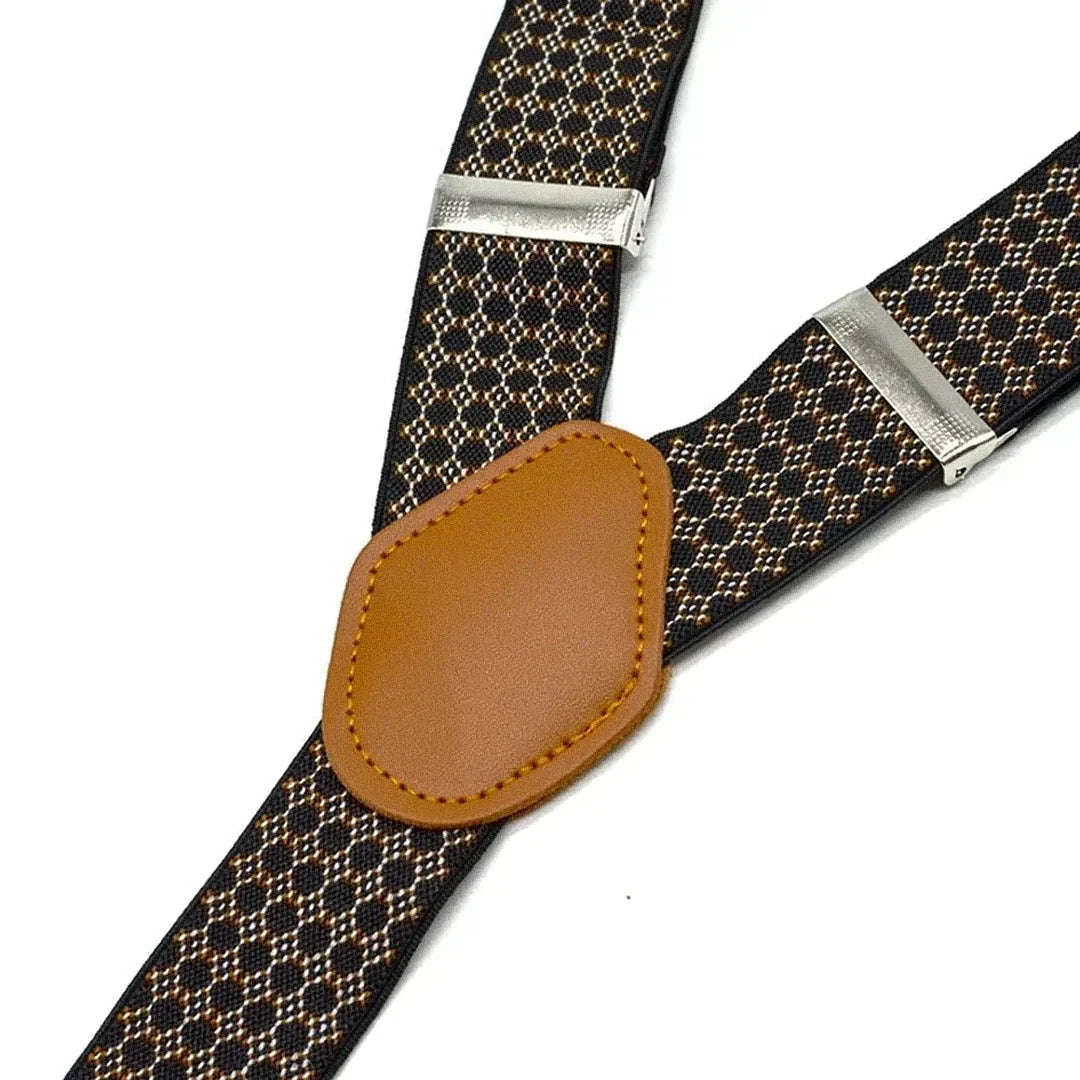 Suspensório Masculino Moda Romenzi RZ772 feito com materiais de alta qualidade, com ajuste confortável e design sofisticado para ocasiões formais.