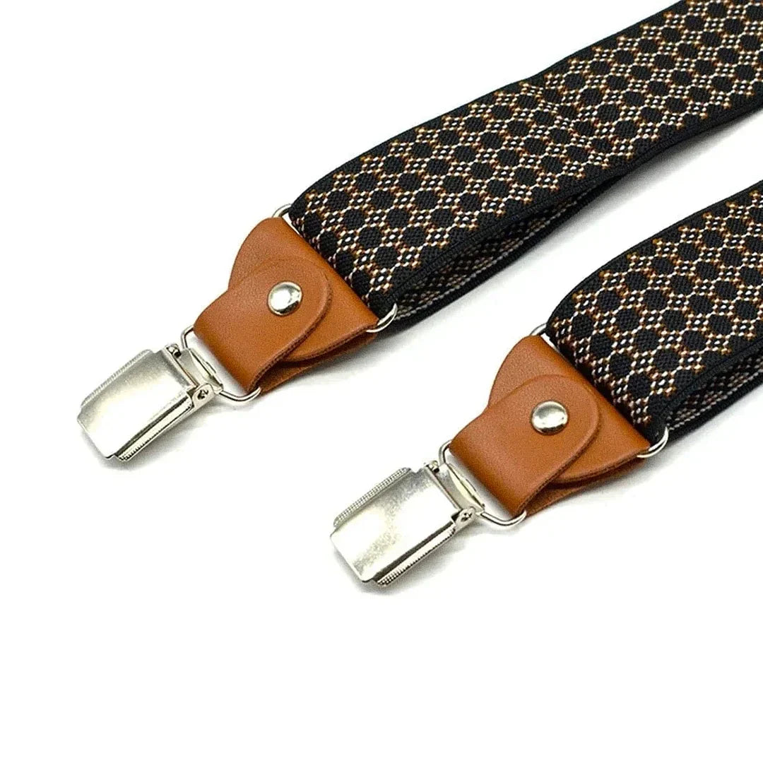 Suspensório Masculino Moda Romenzi RZ772 feito com materiais de alta qualidade, com ajuste confortável e design sofisticado para ocasiões formais.