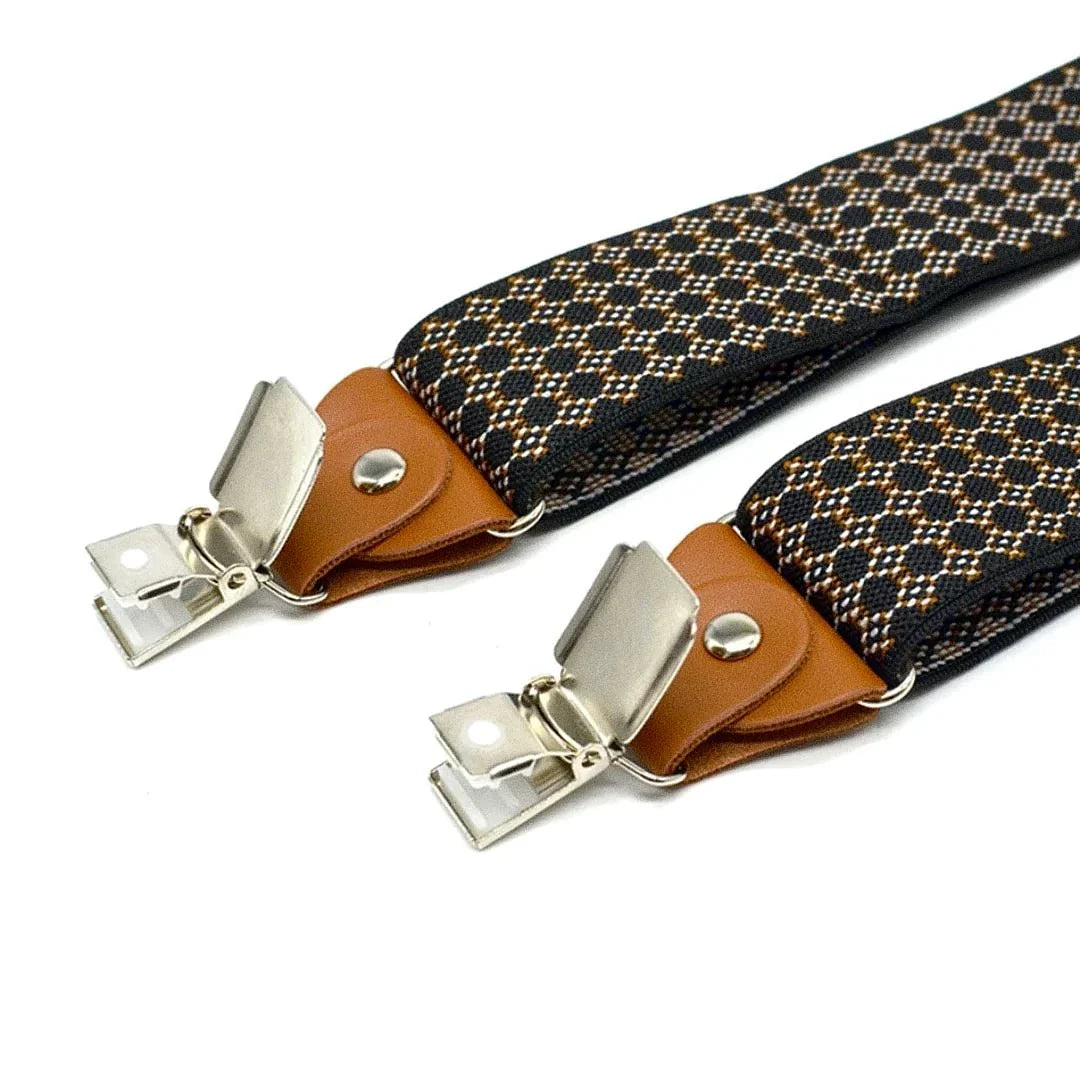 Suspensório Masculino Moda Romenzi RZ772 feito com materiais de alta qualidade, com ajuste confortável e design sofisticado para ocasiões formais.