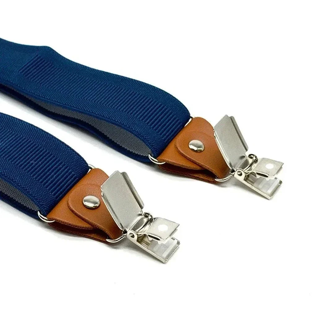 Suspensório Masculino Romenzi RZ770 em detalhe, acessório elegante, versátil e resistente que garante ajuste impecável e transforma o look masculino com estilo.