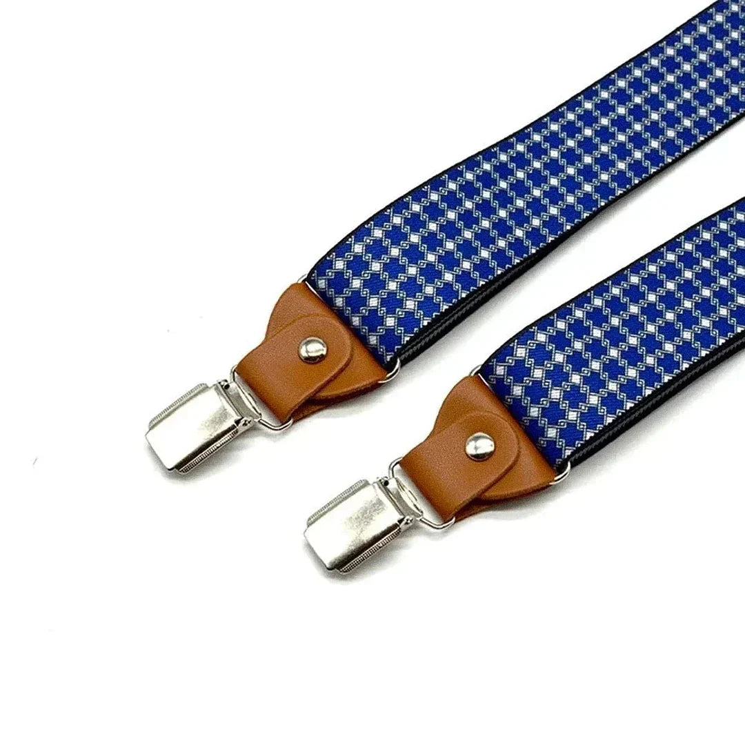Suspensório Masculino X-Refinado Romenzi RZ773 em destaque, feito em poliéster e couro, acessório elegante e resistente que garante ajuste perfeito e estilo.