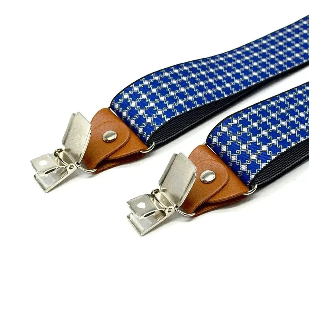 Suspensório Masculino X-Refinado Romenzi RZ773 em destaque, feito em poliéster e couro, acessório elegante e resistente que garante ajuste perfeito e estilo.