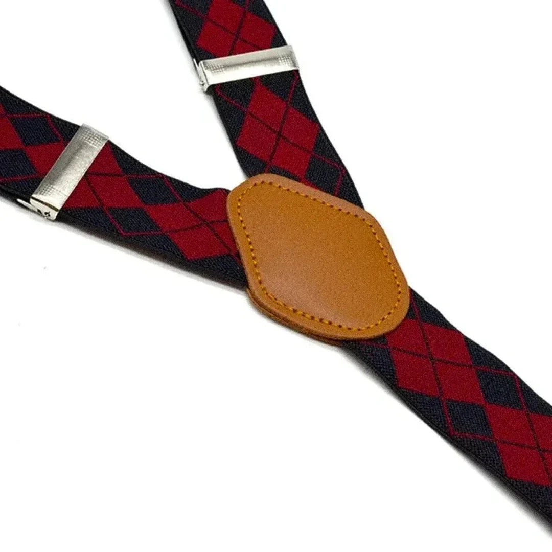 Suspensório Masculino Xadrez Romenzi RZ774 com design sofisticado, ajuste confortável e materiais de alta qualidade que garantem elegância e durabilidade.