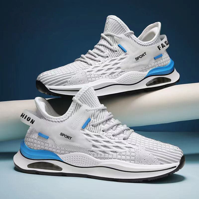 Tênis Esportivo Masculino Romenzi RZ436 com design moderno, malha respirável, palmilha anatômica em EVA e solado de borracha antiderrapante.