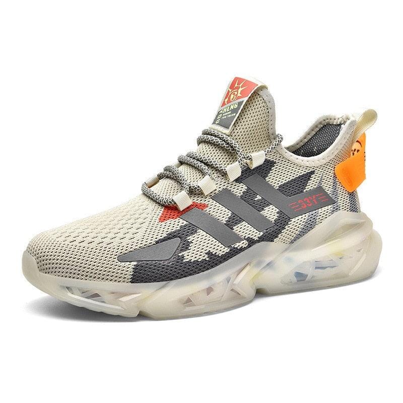 Tênis Esportivo Runner Fast Romenzi RZ443 em malha respirável com solado emborrachado e palmilha EVA para conforto e resistência diária.