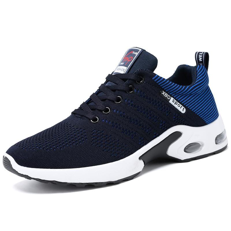 Tênis Masculino Sports Romenzi RZ442 em destaque: design moderno, malha respirável e amortecimento a ar para máximo conforto e desempenho.