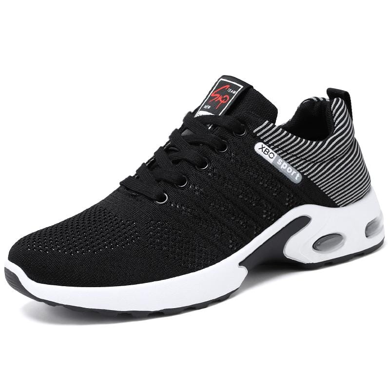 Tênis Masculino Sports Romenzi RZ442 em destaque: design moderno, malha respirável e amortecimento a ar para máximo conforto e desempenho.