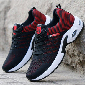Tênis Masculino Sports Romenzi RZ442 em destaque: design moderno, malha respirável e amortecimento a ar para máximo conforto e desempenho.